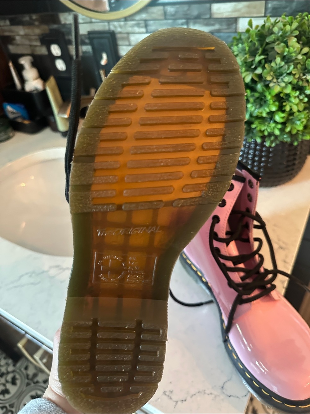 Doc Martens
Pink Women's Lace-Up Combat Boots - Classic Gloss Finish - Picture 3 of 3